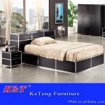 1.5M fashion stainless steel double wooden bed KT-HB1A