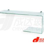 Shaped glass shelf