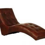 UK Style Furniture Drak brown leather chaise lounge chair