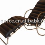 sepcial design Chaise lounge in black leather-