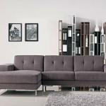 Max home furniture L Shape Gray Fabric Sectional Sofa