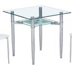 modern design tempered glass and chrome leg dining room furniture