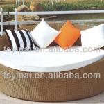 rattan beach bed living room sofa bed wicker reclining deck chair(YPS053)