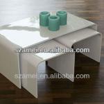 2013 Modern White acrylic U shape coffee table with chair-LD430