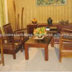 Teak Indoor Furniture Indonesia Arm Leather Set 02-CHRL 02