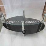 SGS black tempered glass coffee table JY-48