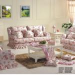 JHY-A Romantic pink rouse fabric living room sofa set matching end table and tea tables