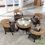 New Trendy Rattan Table and Chair Set for Living Room