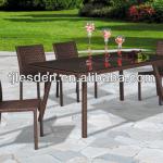 modern furniture rattan dining armless chairs and table set