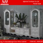 High quality and modern French style white wooden single door wine cabinet and TV stand sets KB35-KB35