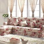 JHY-C Romantic pink rose fabric living room sofa set matching end table and tea tables