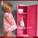 2013 New Design Popular Style Pink Metal Mini Locker Cabinet Furniture For 18 Inch Doll