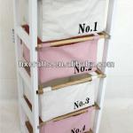 foldable wood and fabric drawers wood storage cabinet