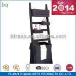 BQ black wooden leaning wall shelf