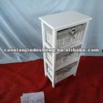 wooden cabinet with wicker drawer