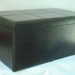 faux leather foldable wooden storage cabinet