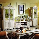 916 white glass wine display cabinet