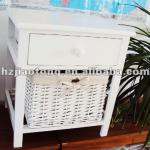 New style living room wooden cabinet with willow basket