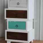 wooden modern cabinet with 4 color drawers