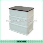 plastic utility cabinet with wood cover clear drawer 3-5 layer