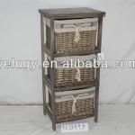 2013 Hot Sell Cheap Wooden Cabinet With Willow Basket YL13495 S/1