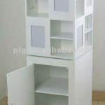 Wooden swivel cabinet storage photo frame white color