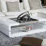 modern tempered glass+high glossy MDF coffee table