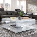 CT-F1327simple white square high gloss lacquer coffee table