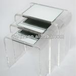 stackable acrylic waterfall tables,mirrored lucite nesting tables (Item No.2011312107)