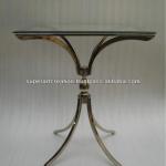 Iron Table with Glass Top Nickle Plated