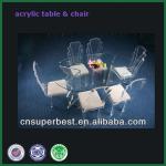 Modern clear acrylic furniture with table and chair