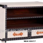 Vintage Style Jute Trunk Coffee Table With Drawers-WA10077