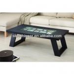 modern black photo display coffe table