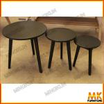 oak set of three coffee tables