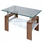 2014 New design modern tempered glass and MDF coffee table