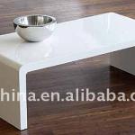 PW-124 White Acrylic Coffee Table,Rectangle Plexiglass Console Table,Bend Perspex Coffee Table