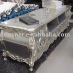 TV stand (neo-classic) wood carve silver N08-012