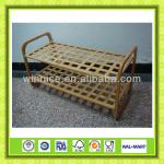 2 tiers bamboo shoe rack