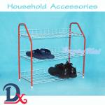 Simple design living room 3 tier metal shoe rack