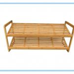 bamboo shoe rack two tiers