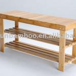 Folding and multifunctional bamboo shoe rack