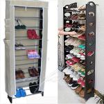 Shoe Rack Organiser Stand Wardrobe Cupboard Storage Shelf with Cover 10 Tie New