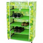 Waterproof fabric 5 layer folding shoes rack(green heart)