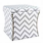 Fabric storage ottoman