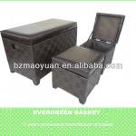 Popular hand woven paper wooden shoe storage bench and ottman