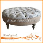 french script chair round big ottoman bench