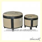 Round storage ottoman French style fabric ottoman