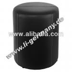 Tube Stool black with white stitching 34 cm x 44 cm