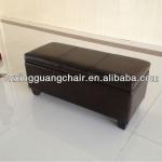 decorative stitching bonded leather storage ottoman