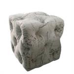 French Fabric Ottoman